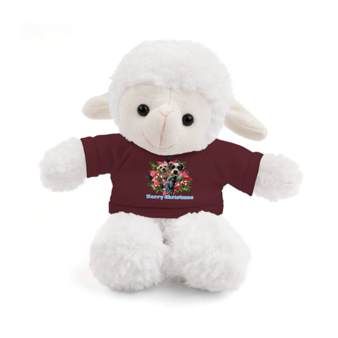 Custom Photo Festive Poinsettia Stuffed Animals with Tee